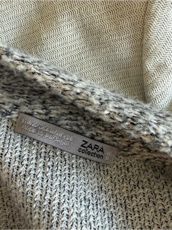 Zara Grey Open-Front Knit Coatigan - Picture 4 of 4